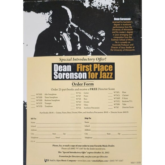 First Place For Jazz Dean Sorenson Alto Saxophone Introductory Method Book c8 - Picture 4 of 4